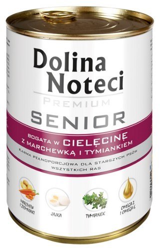 Dolina Noteci Premium Pies Senior Cielęcina puszka 400g Dolina Noteci