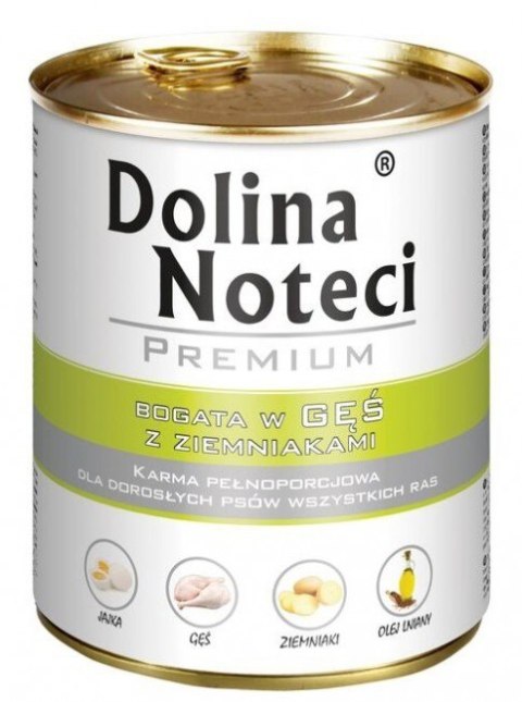 Dolina Noteci Premium Pies Gęś i ziemniaki puszka 800g Dolina Noteci