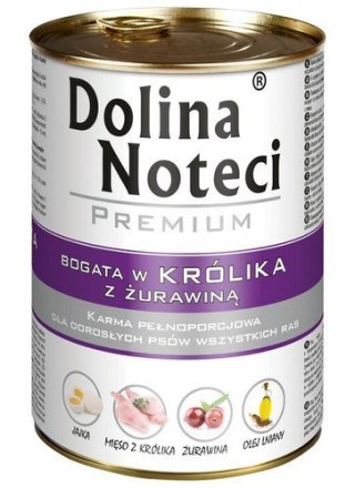 Dolina Noteci Premium Pies Królik i żurawina puszka 400g Dolina Noteci