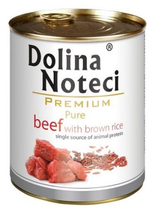 Dolina Noteci Premium Pies Pure Wołowina i ryż puszka 800g Dolina Noteci