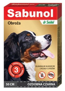 Sabunol GPI Obroża przeciw pchłom dla psa ozdobna czarna 50cm Sabunol
