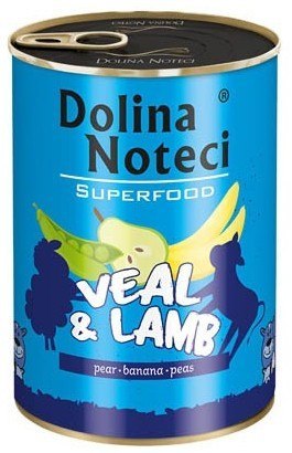 Dolina Noteci Superfood Pies Cielęcina i jagnięcina puszka 400g Dolina Noteci