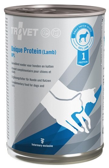 Trovet Unique Protein UPL Jagnięcina dla psa i kota puszka 400g Trovet