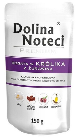 Dolina Noteci Premium Pies Królik i żurawina saszetka 150g Dolina Noteci