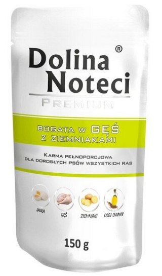 Dolina Noteci Premium Pies Gęś i ziemniaki saszetka 150g Dolina Noteci