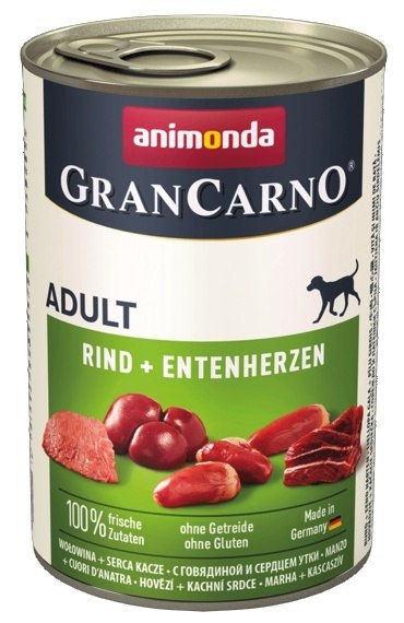 Animonda GranCarno Adult Rind Entenherzen Wołowina + Serca kacze puszka 400g