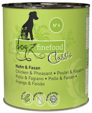 Kurczak i bażant Dogz Finefood Classic N.04 puszka 800g