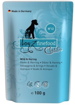 saszetka 100g Dogz Finefood Classic N.12 Dziczyzna i śledź