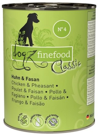 Kurczak i bażant Dogz Finefood Classic N.04 puszka 400g