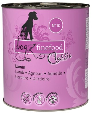 Jagnięcina 800g Dogz Finefood Classic N.10 puszka