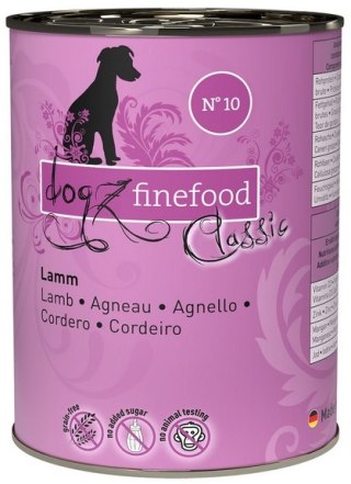 Jagnięcina 400g Dogz Finefood Classic N.10 puszka