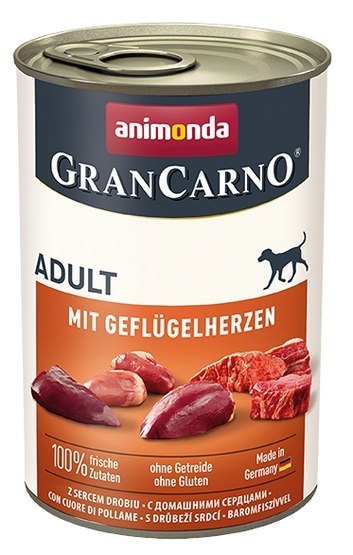 Animonda GranCarno Adult Geflugelherzen Drobiowe serca puszka 400g