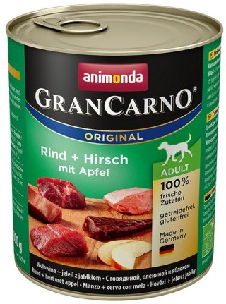 Animonda GranCarno Adult Rind Hirsch Apfel Wołowina, Jeleń + Jabłko puszka 800g