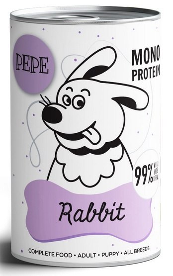 Paka Zwierzaka PEPE Rabbit (królik) puszka 400g