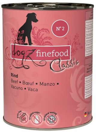 Wołowina 400g Dogz Finefood Classic N.02 puszka