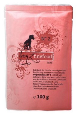 saszetka 100g skład Dogz Finefood Classic N.02  Wołowina