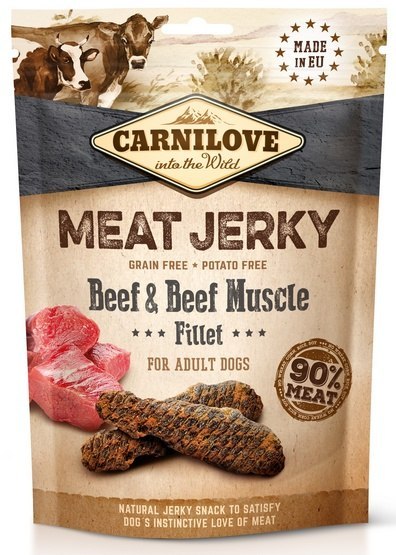 Carnilove Dog Jerky Beef & Beef Fillet - wołowina i filet wołowy 100g