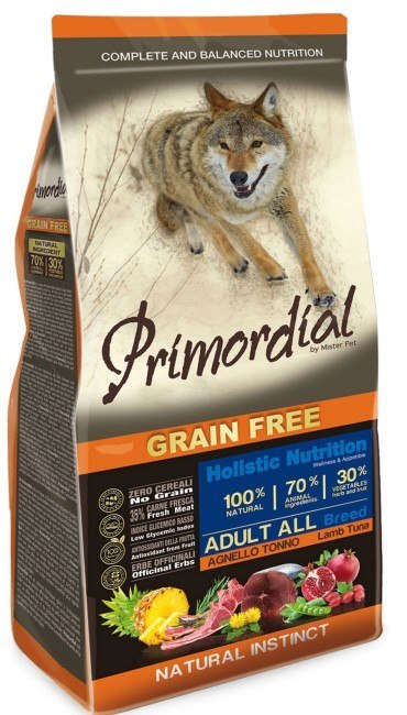 Tuńczyk i Jagnięcina 12kg Primordial karma dla psa dorosłego Dog Grain Free Adult