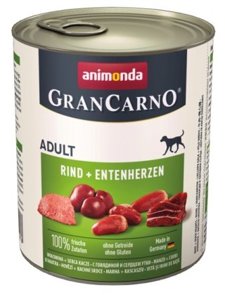 Animonda GranCarno Original Adult Rind Entenherzen Wołowina + Serca kacze puszka 800g