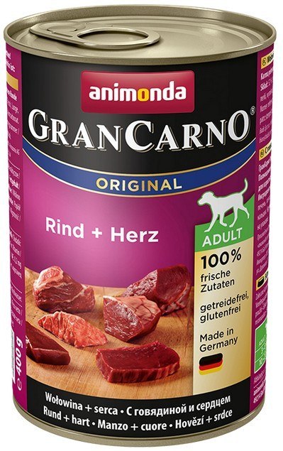 Animonda GranCarno Adult Rind Herz Wołowina + Serca puszka 400g Animonda GranCarno