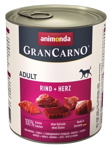 Animonda GranCarno Adult Rind Herz Wołowina + Serca puszka 800g Animonda GranCarno