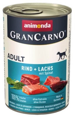 Animonda GranCarno Adult Rind Lachs Spinat Wołowina, Łosoś + Szpinak puszka 400g Animonda GranCarno