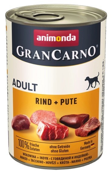 Animonda GranCarno Adult Rind Pute Wołowina + Indyk puszka 400g Animonda GranCarno