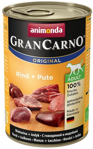 Animonda GranCarno Adult Rind Pute Wołowina + Indyk puszka 400g Animonda GranCarno