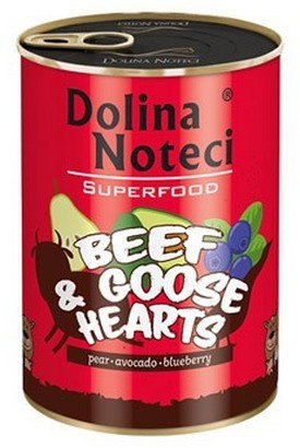 Dolina Noteci Superfood Pies Wołowina i serca gęsi puszka 400g