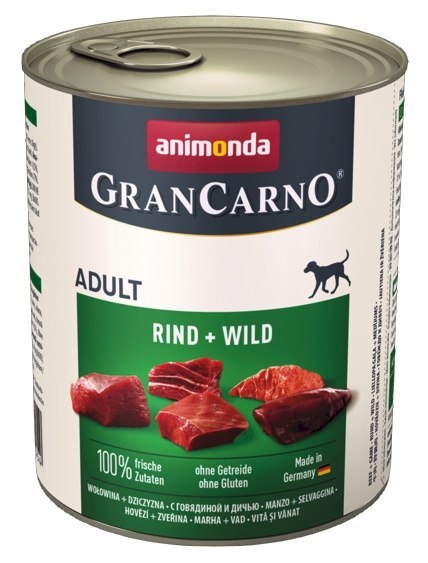 Animonda GranCarno Original Adult Rind Wild Wołowina + Dziczyzna puszka 800g