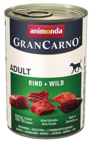 Animonda GranCarno Original Adult Rind Wild Wołowina + Dziczyzna puszka 400g