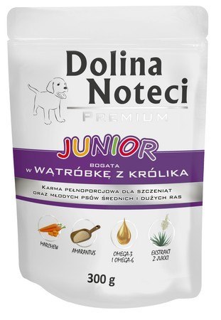 Dolina Noteci Premium Pies Junior Wątróbka z królika saszetka 300g