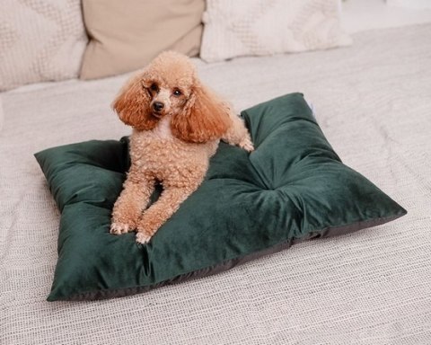 MIMIKO Pets Legowisko Poducha Velvet 70x50cm butelkowa zieleń