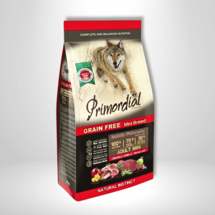 Dziczyzna & Jagniecina 2kg Primordial karma dla psów ras małych Dog Grain Free Mini Adult