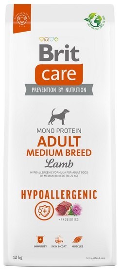 Brit Care Hypoallergenic Adult Medium Lamb 14kg (12+2kg gratis)