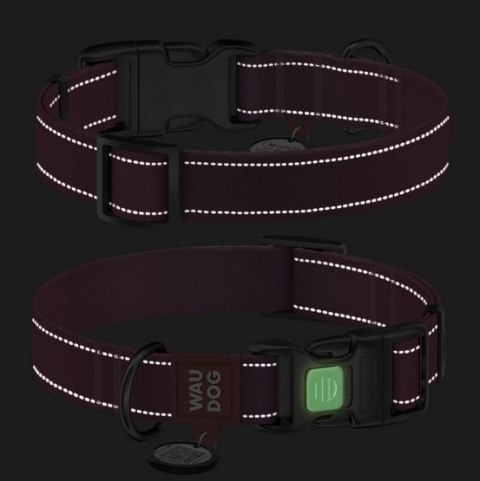 Collar WauDog Nylon Mono Obroża nylonowa odblaskowa z QR-paszportem, plastikowy fastex, L 25mm/33-49cm niebieska Collar WauDog Nylon Mono Obroża nylonowa odblaskowa z QR-paszportem, plastikowy fastex, L 25mm/33-49cm niebieska