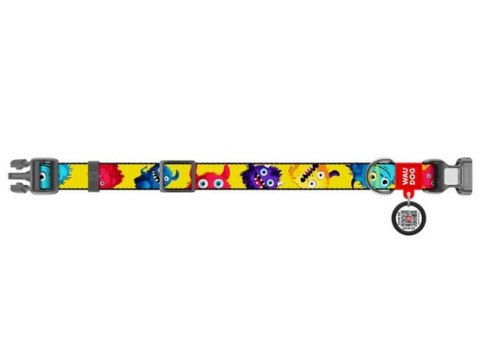 Collar WauDog Nylon Obroża nylonowa z QR-paszportem, plastikowy fastex, wzór FUTRZANE POTWORY, XXL 35mm/46-70cm Collar WauDog Nylon Obroża nylonowa z QR-paszportem, plastikowy fastex, wzór FUTRZANE POTWORY, XXL 35mm/46-70cm