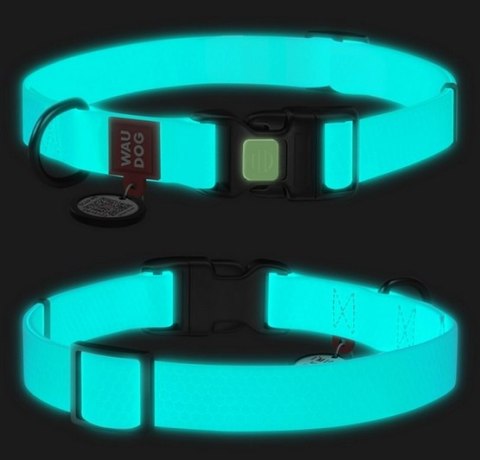Collar WauDog Waterproof Obroża wodoodporna z QR-paszportem, akumulująca światło, plastikowy fastex, 15mm/25-35cm Collar WauDog Waterproof Obroża wodoodporna z QR-paszportem, akumulująca światło, plastikowy fastex, 15mm/25-35cm